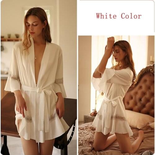 Sexy Chiffon Bridal Gowns Bathrobe Women Long Sleeves Lingerie Nightgown Pajamas Sleepwear Custom Made Gowns Housecoat Nightwear