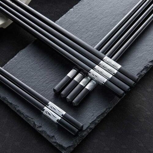 Tableware Household Kitchen Utensils sushi sticks alloy Chinese style food stick chopsticks Catering utensils Non-slip 1 Pair