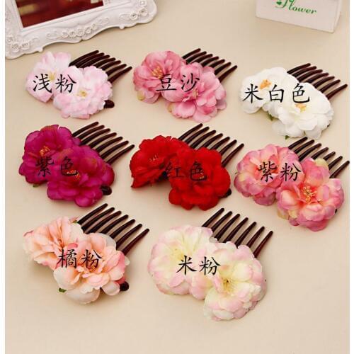 Sugarbay Bridesmaid Flower Hair Combs Wedding Bridal Fashion Jewelry Women Prom Headpiece Charm Seaside Photo Hair Accessories