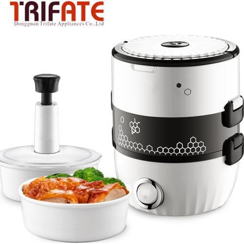 Vacuum Double-layer electric lunch box ceramic bowls mini rice cooker student electric lunch box