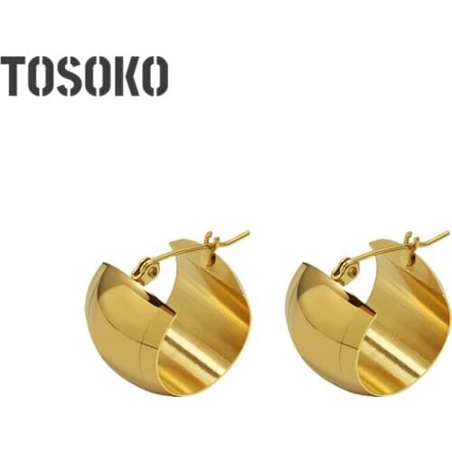 SODROV Stainless Steel Jewelry Ball C Earrings Womens Fashion Semicircle Earrings BSF446