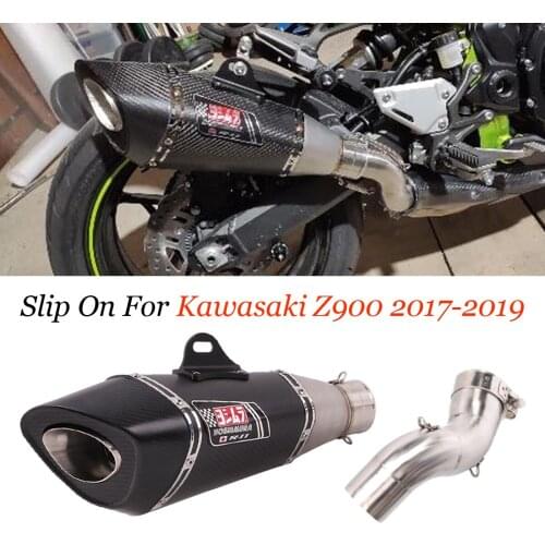 Z900 Slip-on Exhuast Middle Link Pipe Yoshimura Escape Muffler DB Killer Carbon Fiber Heat Shield for Kawasaki Z900 2017-2019