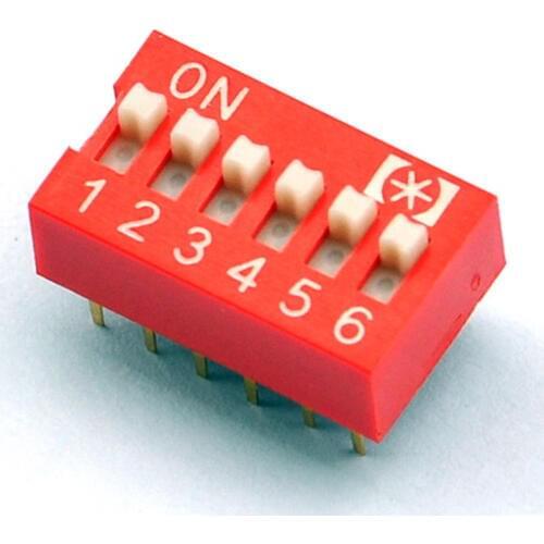 100 pcs/lot )6 Way DIP Switch, 6 Position 12 pin PCB Mountable