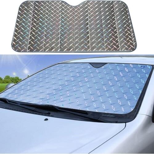 130*60cm Car Sunshade Foldable Reflective Sun Visor Front Windshield Glass Cover Block UV Auto Window Anti-Ultraviolet Curtains