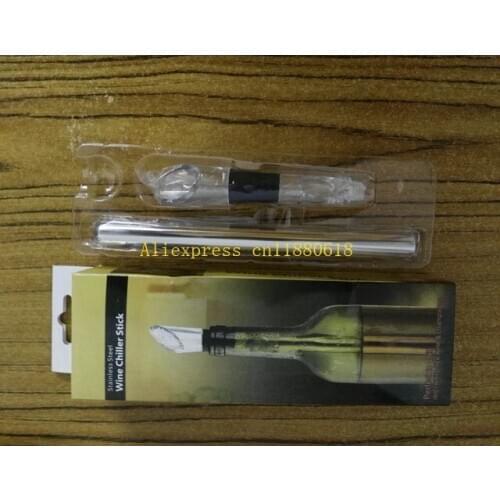 150pcs/lot Free Shipping Red Wine chiller stick Stainless Steel Wine Bottle Cooler Chill Stick Wine Cool Wedding Party gift