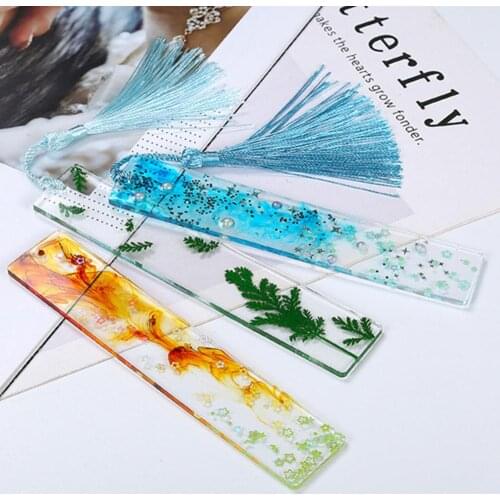 Fashion Rectangle Silicone Bookmark Mold DIY Bookmark Mould Making Epoxy Resin Jewelry DIY Craft Silicone Transparent Mold