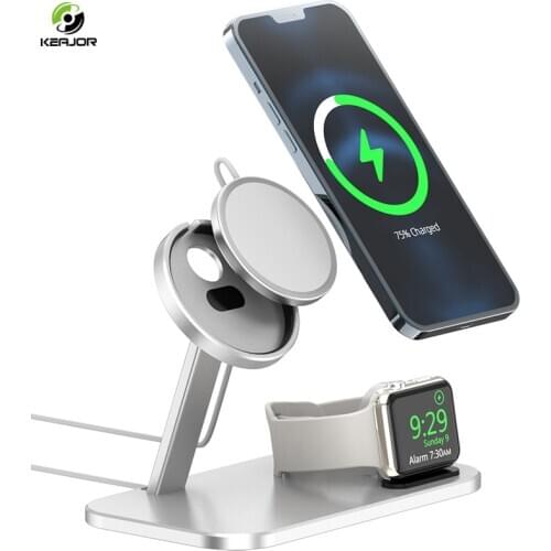 2 in 1 Wireless Charging Dock Stand For iPhone 12 Pro Max Mini Phone Desktop Holder For Apple Watch i Watch Charger Stand