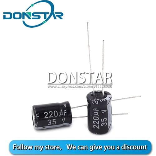 20PCS 35V 220UF Electrolytic Capacitor 220UF 35V 8*12MM Aluminium Electrolytic Capacitor