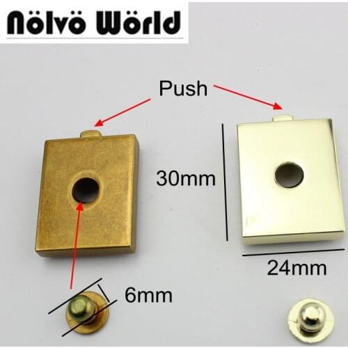 20pcs 30X24mm Exclusive bags metal alloy invisible lock,Useful Invisible Push Lock Purse Bags Parts Accessories