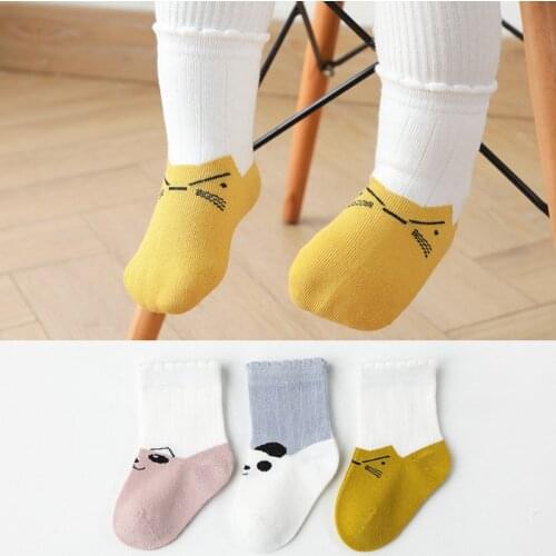 3 Pairs/lot 0 To 36M Spring Summer Baby Socks Solid Color Infant Baby Floor Socks Soft Cotton Anti-slip Boat Socks