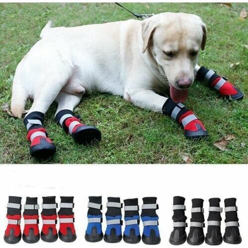 4PCS Anti Slip Pet Snow Boot Protective Shoes Dog Rain Booties Socks Warm S/M/XL