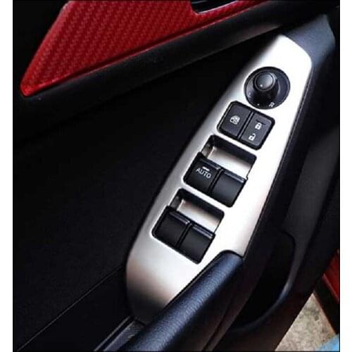 ABS For MAZDA 3 AXELA 2017 Door Window Lift Switch Button Panel Frame Cover Trim 4pcs LHD accessories car styling
