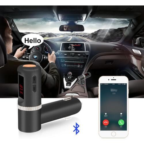 LAMJAD Car Charger 5V 4.2A Bluetooth FM Transmitter Car Kit Hands-free Wireless MP3 Player Dual USB Visture BC08 DFDF