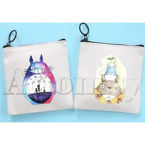 Totoro Hand-painted Wallet Blank Canvas Pure White Cloth Bag Customized Hand-painted Small Coin Bag