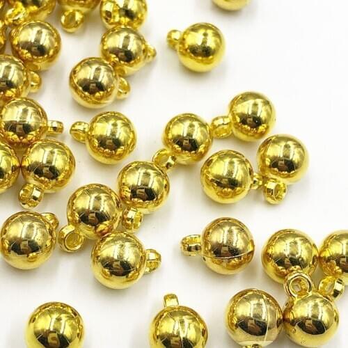 50/200PCS 10MM Plastic Plating Beads Golden Color For DIY Jewelry Accessories Garment Sewing Crafts