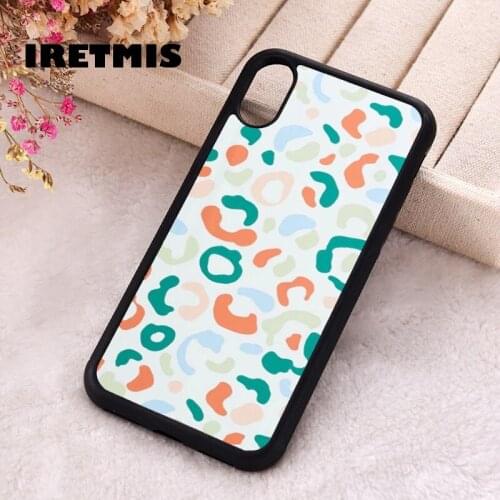 Iretmis 5 5S SE Phone Cover Cases for iPhone 6 6S 7 8 Plus X Xs Max XR 11 12 MINI Pro Rubber Silicone Colourful Cheetah Print