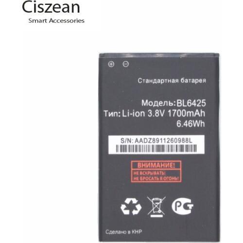 Ciszean 1700mAh BL6425 Replacement battery For fly FS454 Nimbus 8 Battery Accumulator