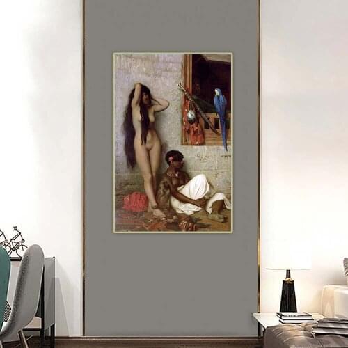 The Slave for Sale, 1873 by Jean Leon Gerome Canvas Art Oil Decorative Painting Aesthetic Picture Wall Decor Home Decoration