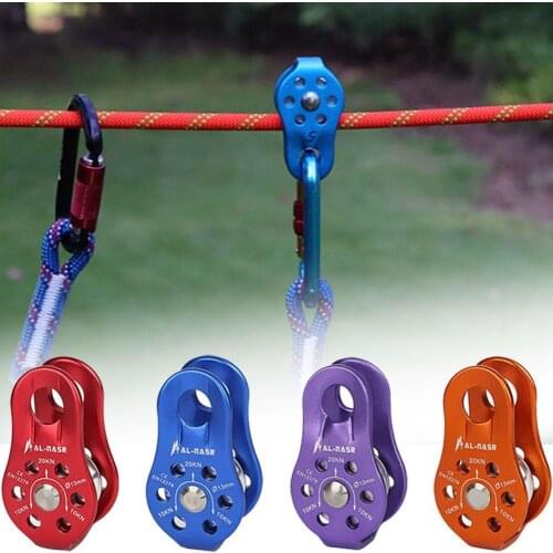 Outdoor Travel Kits Climbing Ropes Pulley Single Fixed Climbing Survival Rappelling Accessories Mountaineering Equipment Ro J8L3
