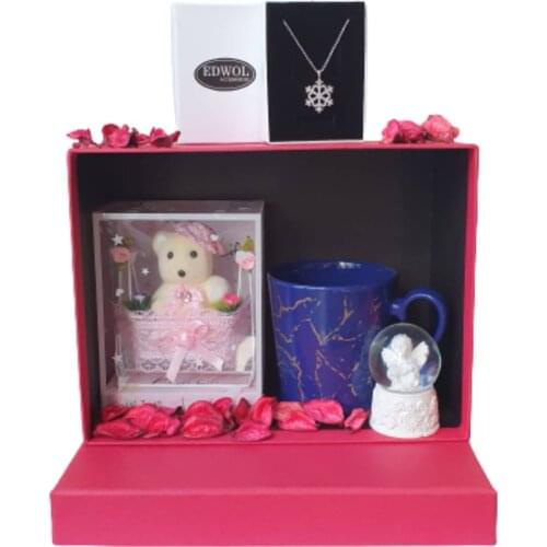 Edwol Zircon Cubic Zirconia Snowflake Necklace Gift Set