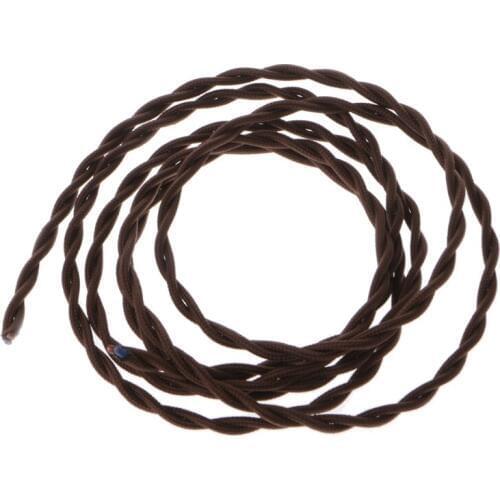 2 M 2x0.75 Coffee Vintage Retro Twist Braided Fabric Light Cable Electric Wire
