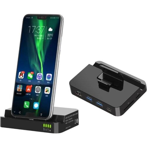 USB Type-C expansion dock to HDMI-Compatible SD TF USB for Samsung mobile phone base converter Charging Adapter