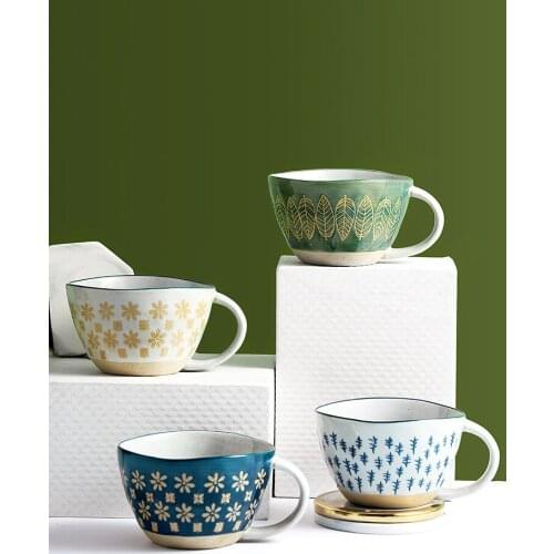 Mark Coffee Cup Creativity Drink Water Cup Ceramic Kawaii Mug Womens Water Cup 400ml Handgrip Office Home Japanese Personality