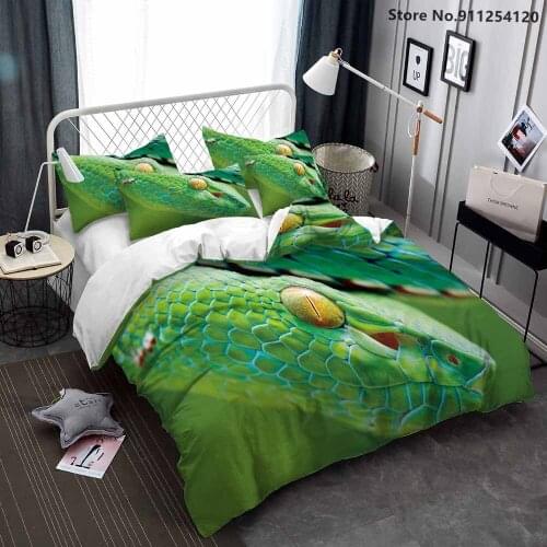 Snake Bedding Sets 2/3 Piece Animals Bed Linen Sets Kids Queen King Double Single Size Bedclothes Custom Bed Cover Home Decor