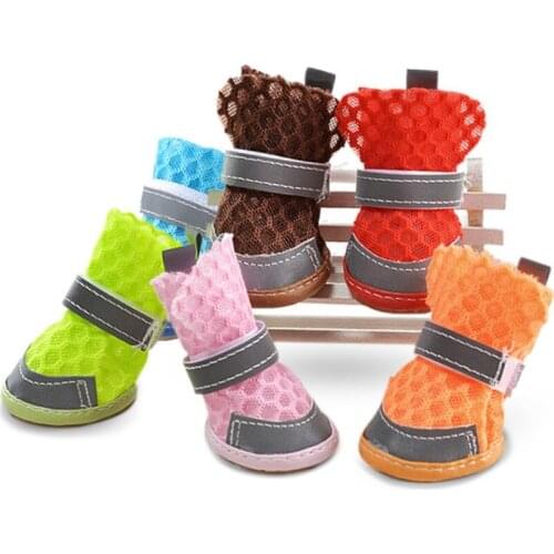 Summer breathable small dog shoes mesh sandals Teddy Bomei small dog pet shoes dog foot cover