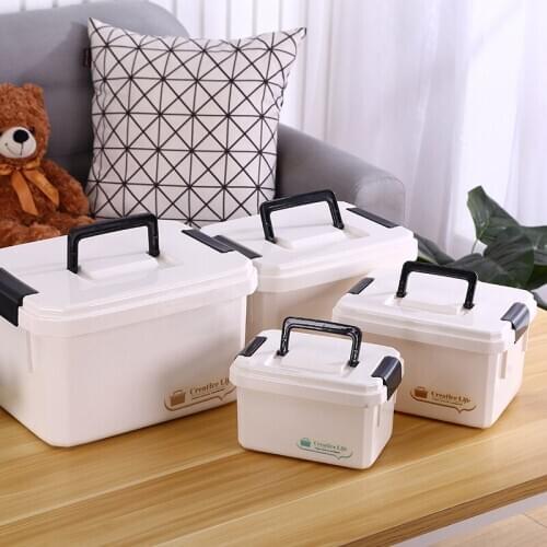 Multifunctonal Storage Box First Aid Kit Organizer with Handle Portable Kits PP Plastic Drug for Household WF1109
