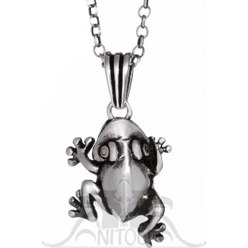 Sterling Silver Frog Pendant for Men Necklace Animal Medallion Made in Turkey