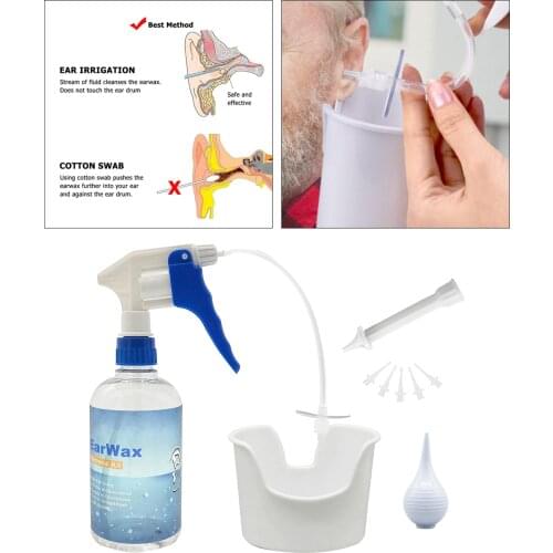 Earwax Removal Kit Ear Wax Washer Cleaner Tool With Squeeze Bulb Syringe Ear Wash Basin Irrigation Ear Pick Cleaning Set