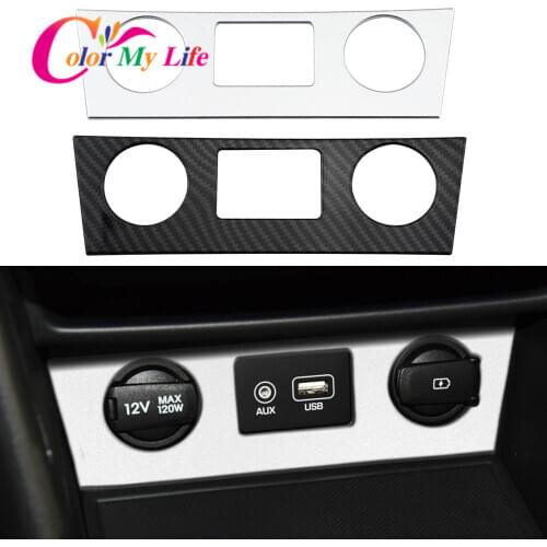 Color My Life Car Cigarette Lighter Knob Panel Cover Sequins Trim for Hyundai Kona Kauai 2017 - 2021 ABS Interior Accessories