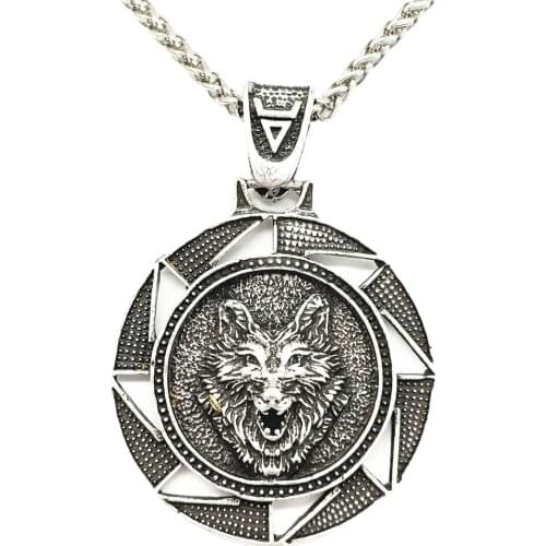 Nostalgia Slavic Veles Kolovrat Pendant Viking Wolf Amulet Talisman Jewelry Necklace