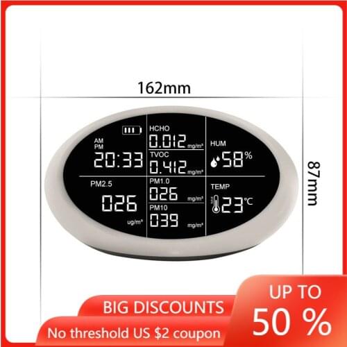 New Analyzer Sensor Meter Haze Dust Formaldehyde Detector Indoor PM2.5 Formaldehyde(HCHO) TVOC Gas Analyzer Air Quality Monitor