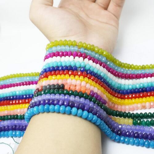 New Approx 90pcs Natural Gem Stone 4*6mm 15" Faceted Loose Beads for Women Bracelet Fit Jewelry Making Pick Colors