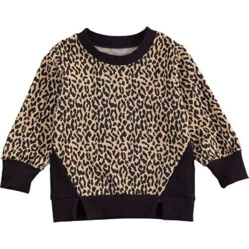 1-6T Toddler Kid Baby Boy Girl Clothes Leopard Pullover Top Autumn Winter hoodies and Sweatshirt Cute Sweet Outfit
