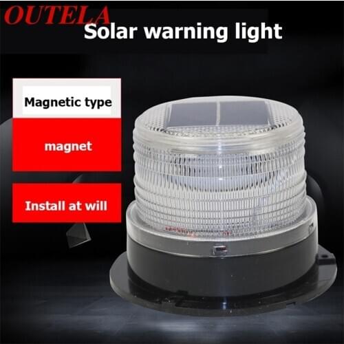 OUTELA Solar Indicator Lights Red Blue Yellow Flashing Car Magnetic Adsorption Night Safety Warning