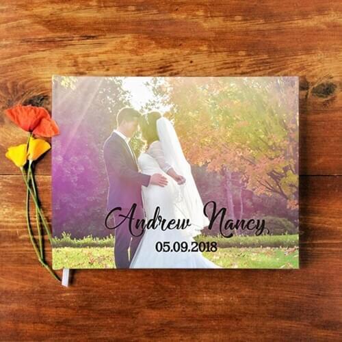 Personalized Guest Book Custom Wedding Photo Guest Book Mr and Mrs Wedding Album