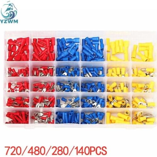 Popular 720pcs Cold Pressed Terminal Combination Box Rubber Insulated Terminal Manufacturer Direct Package