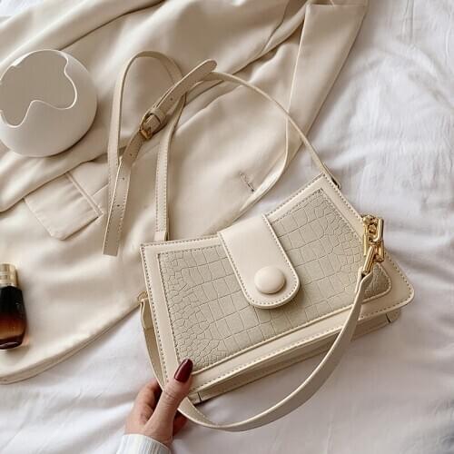 Luxury Brand Female Flip Square Bag 2020 New Quality Leather Womens Designer Handbag Crocodile pattern Shoulder Messenger Bags