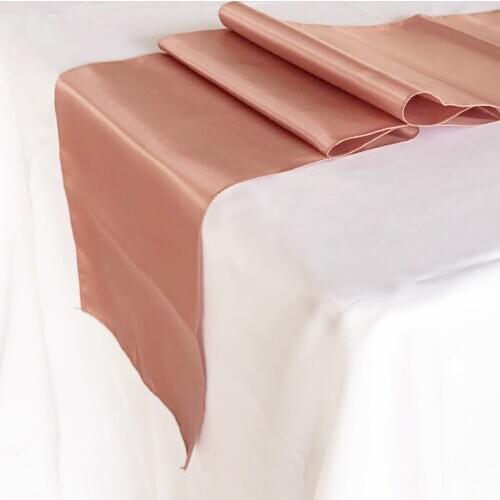 Factory Retail 10pc Table runner 30X275cm Satin Silk Gold Table Cloth Runner for Wedding chemin de table mariage Ceremony Party