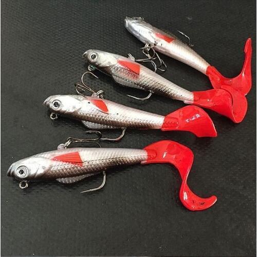1pcs Long tail Soft Fishing Lures 10cm/9.5g Lead Fish Silicone Bait Wobblers Soft Lure Shad For Fishing Tackle soft bait lure