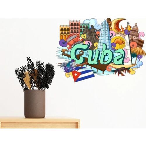 Guantanamo Trinidad Cuba Graffiti Removable Wall Sticker Art Decals Mural DIY Wallpaper for Room Decal