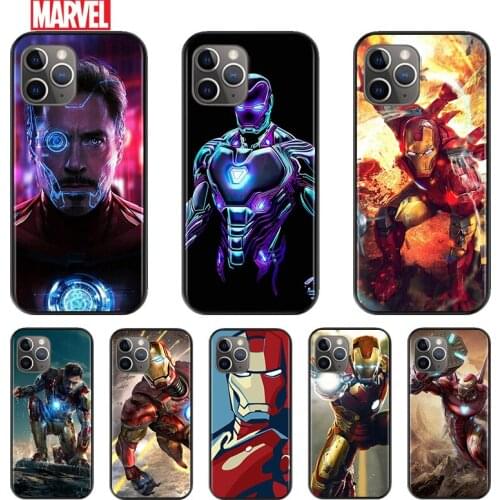 Marvel Iron Man For Apple iPhone 12 11 XS Pro Max Mini XR X 8 7 6 6S Plus 5 SE 2020 Silicone Black Cover Phone Soft Case