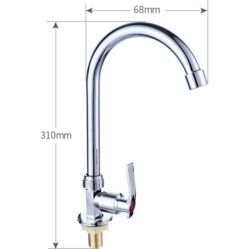New Kitchen Basin Water Faucet Single Cold Tap Stainless steel 360 Degree Swivel Spout Bathroom Basin Faucets For Home Tool CP13