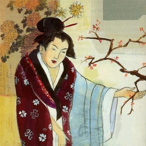 Modern handmade painting Chinese ancient beauty on cave for home wall decoration,wallpaper