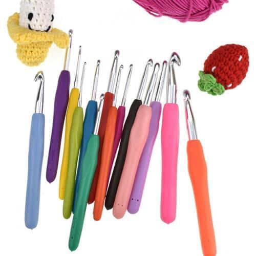 Multicolor Knitting Needles 2-10mm Soft Grip Ergonomic Handle Yarn Crochet Needle Weaving crochet hook Needles DIY Craft Tools