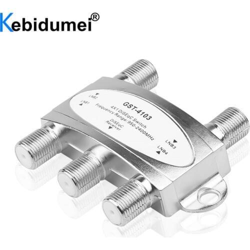 Super Mini DiSEqC Switch 4x1 DiSEqC Switch Satellite Antenna Flat LNB Switch For TV Receiver Wholesale