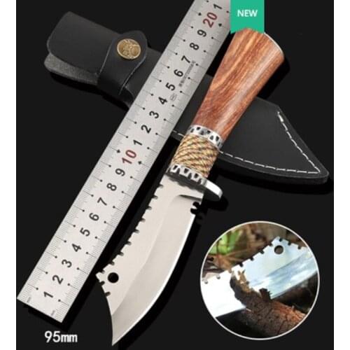 Resin& Steel& Wood Handle Tactical Fixed Blade Knife 5Cr15Mov Stainless Steel Hunting Knives Tool Free Shipping